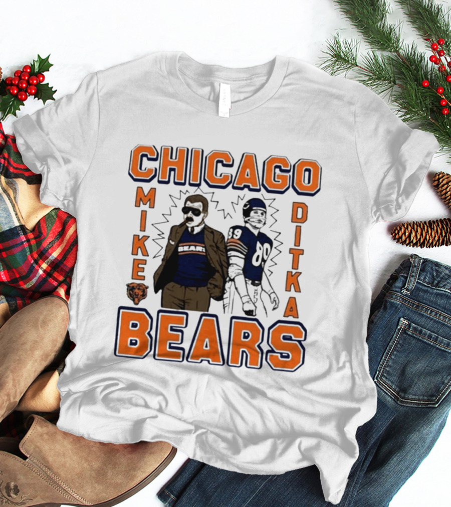 Mike Ditka Chicago Bears Vintage Homage Ash Grey T-Shirt