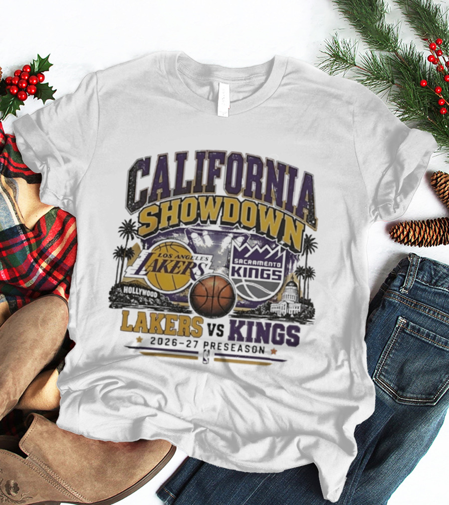 California Showdown Los Angeles Lakers Vs Sacramento Kings 2026 27 Preseason T-Shirt