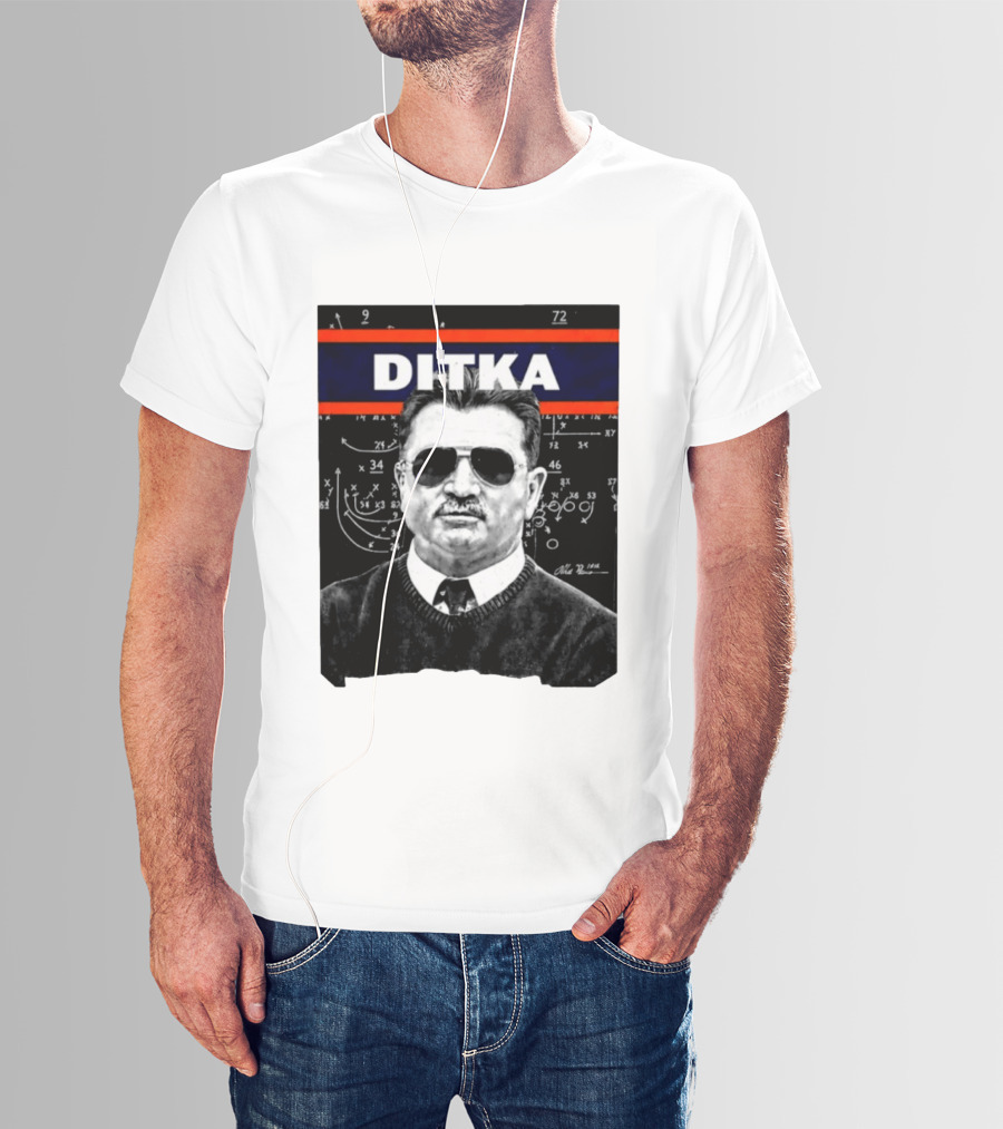 DITKA Da Coach Chicago Bears Legend Mike Ditka Playbook T-Shirt
