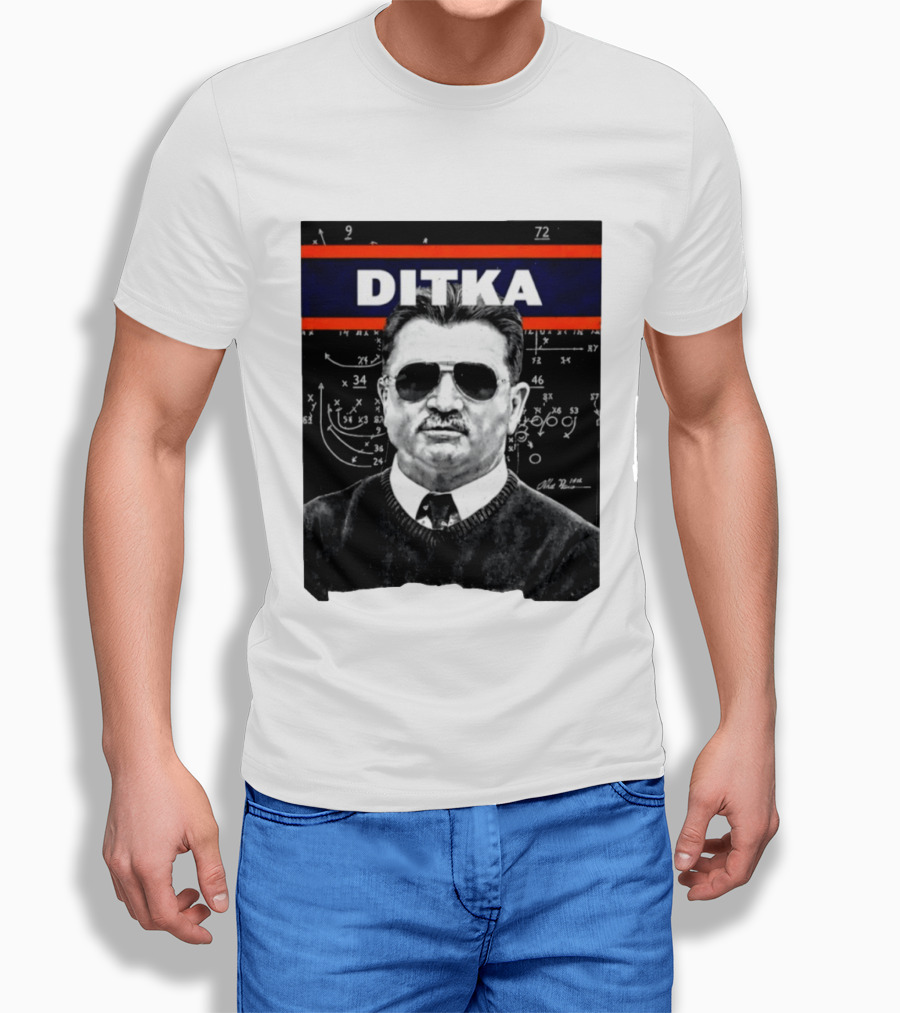 DITKA Da Coach Chicago Bears Legend Mike Ditka Playbook T-Shirt