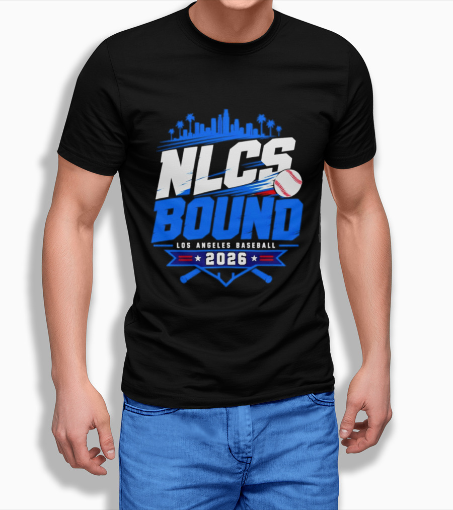 NLCS Bound Los Angeles Baseball 2026 Skyline Postseason T-Shirt