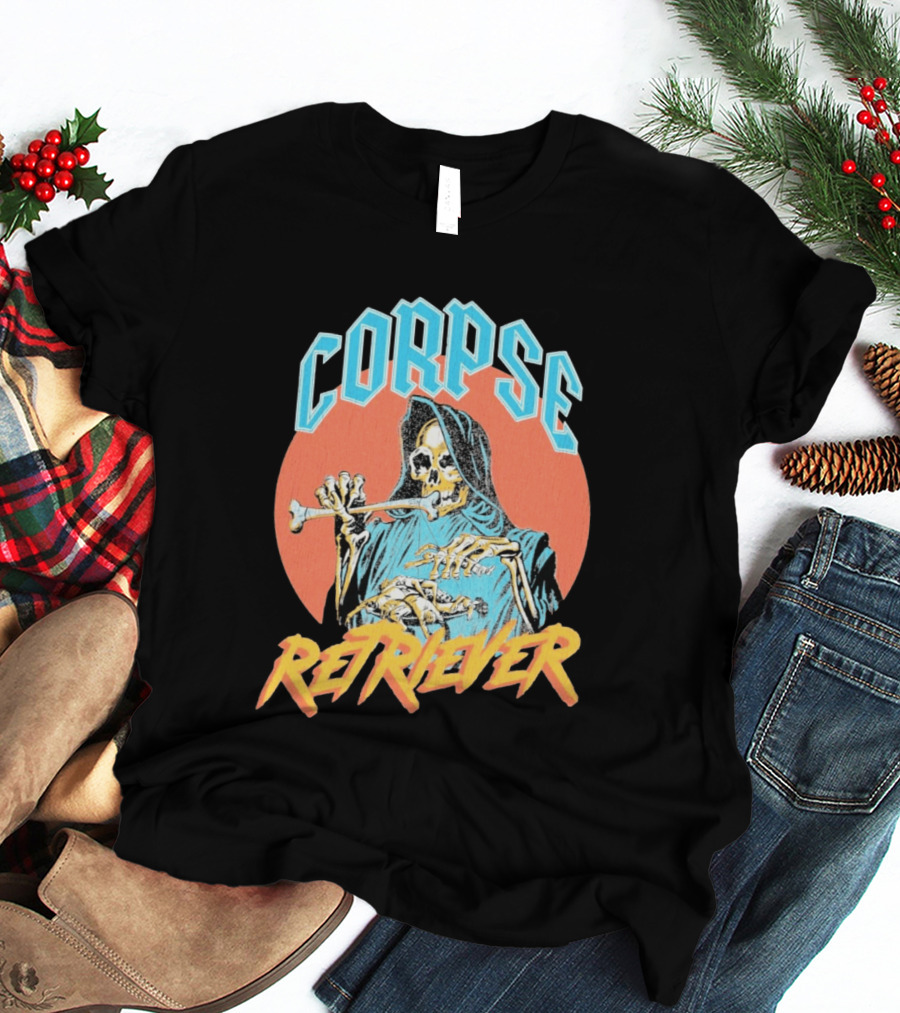 Corpse Retriever Skeleton With Hood And Bone T-Shirt