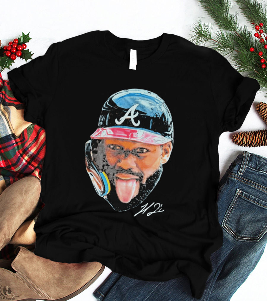 Michael Harris II Atlanta Braves Big Head Icon Signature T-Shirt