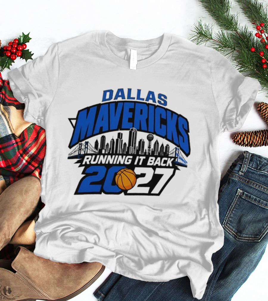 Dallas Mavericks Running It Back 2027 Skyline NBA Basketball T-Shirt