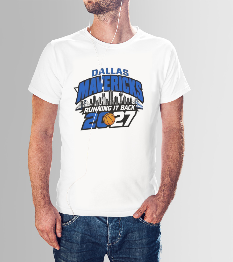 Dallas Mavericks Running It Back 2027 Skyline NBA Basketball T-Shirt