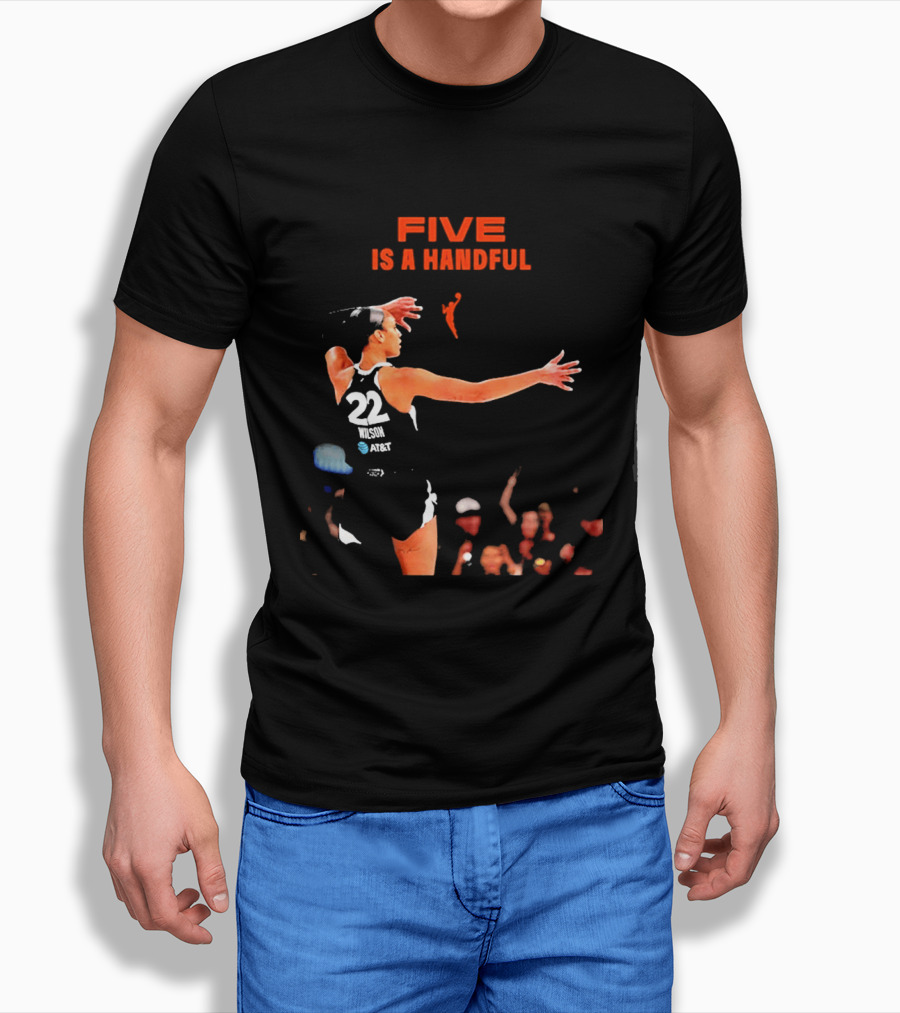 A'ja Wilson Las Vegas Aces 22 Five Is A Handful T-Shirt