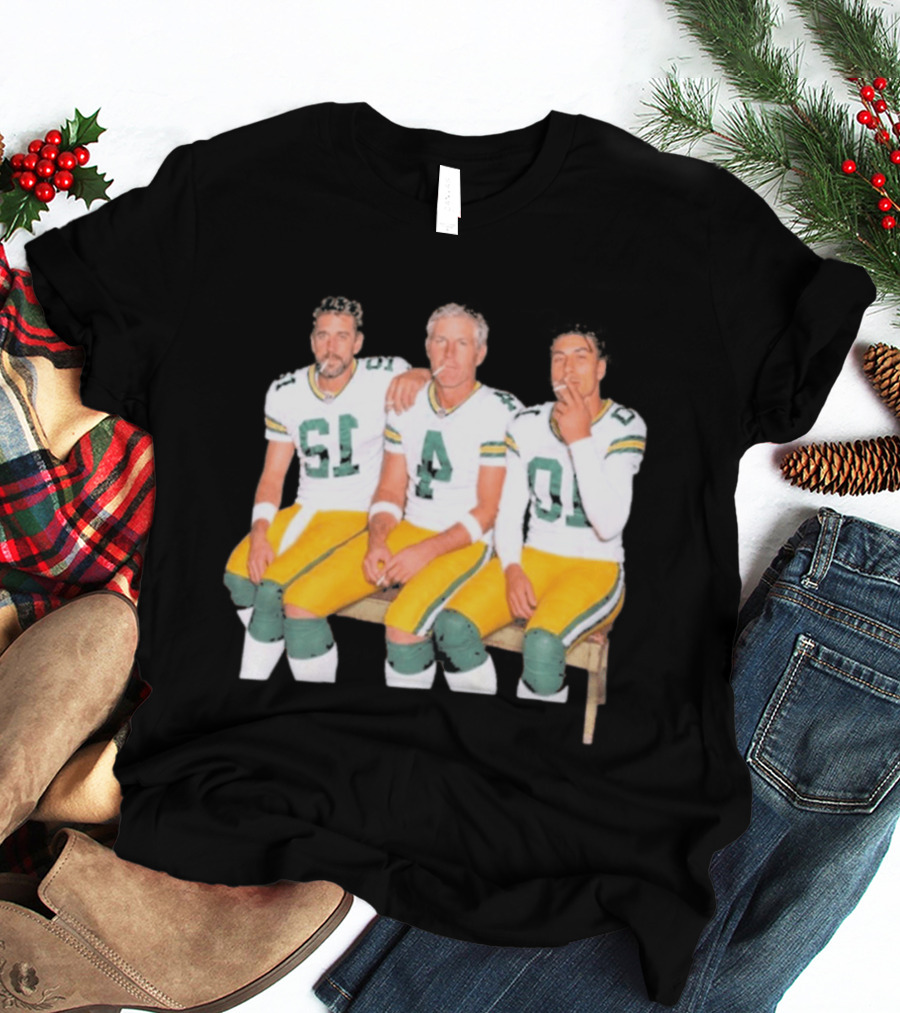 Bart Starr Brett Favre Aaron Rodgers Green Bay Packers Legends Football Signatures T-Shirt
