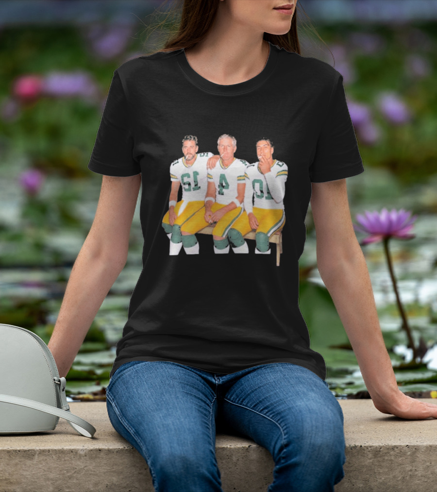 Bart Starr Brett Favre Aaron Rodgers Green Bay Packers Legends Football Signatures T-Shirt