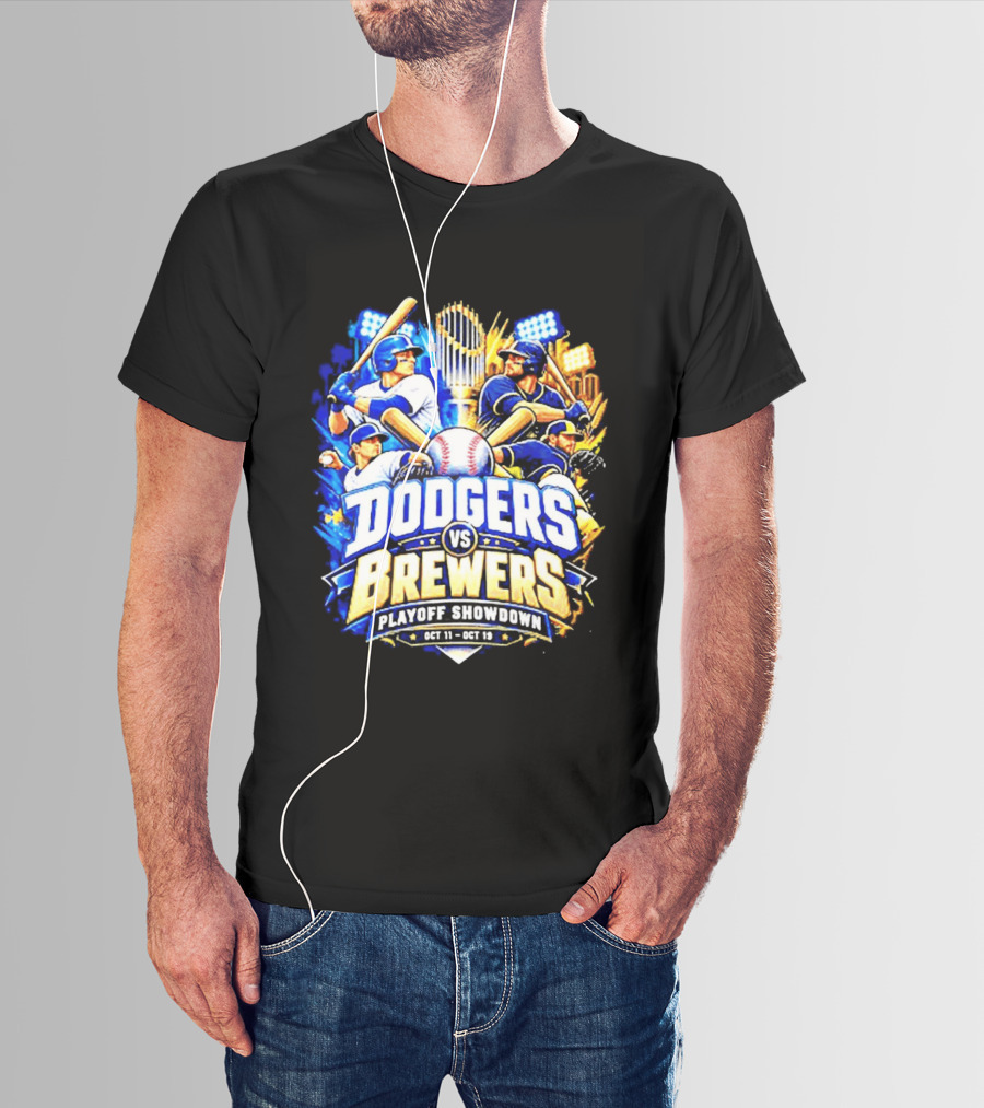 Dodgers Vs Brewers Playoff Showdown Oct 11 19 2026 T-Shirt