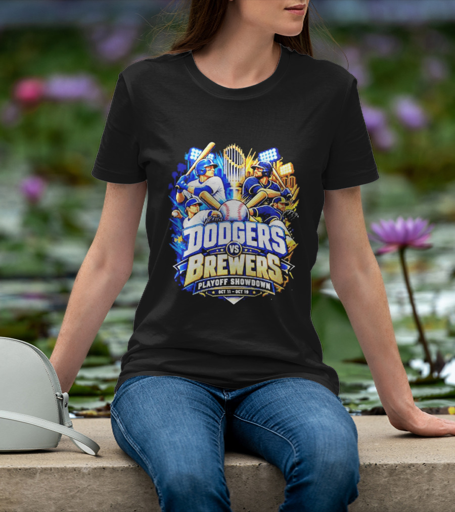 Dodgers Vs Brewers Playoff Showdown Oct 11 19 2026 T-Shirt