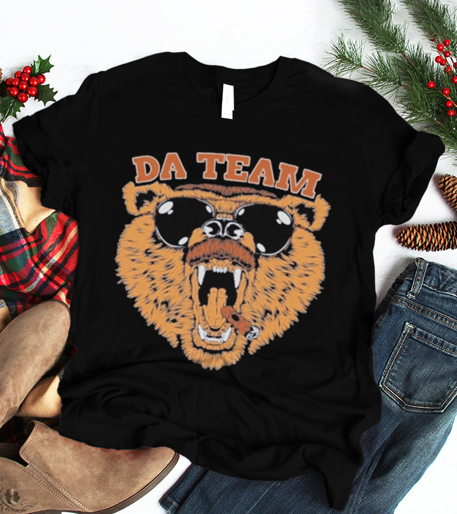 Chicago Bears Da Team Rip Da Coach Sunglasses Cigar Bear Face T-Shirt
