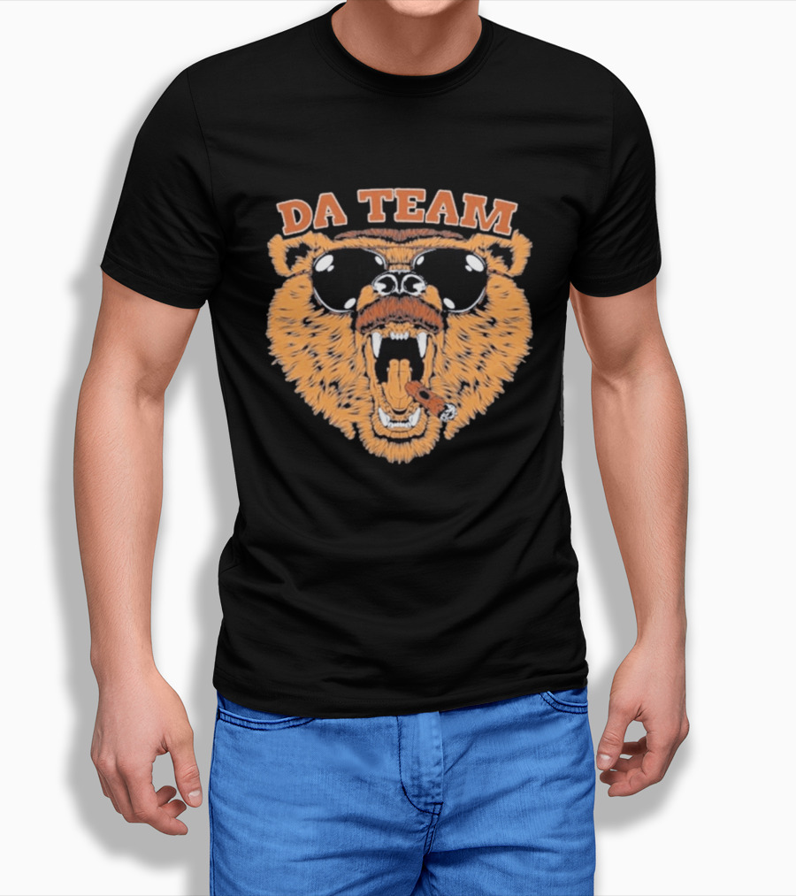 Chicago Bears Da Team Rip Da Coach Sunglasses Cigar Bear Face T-Shirt