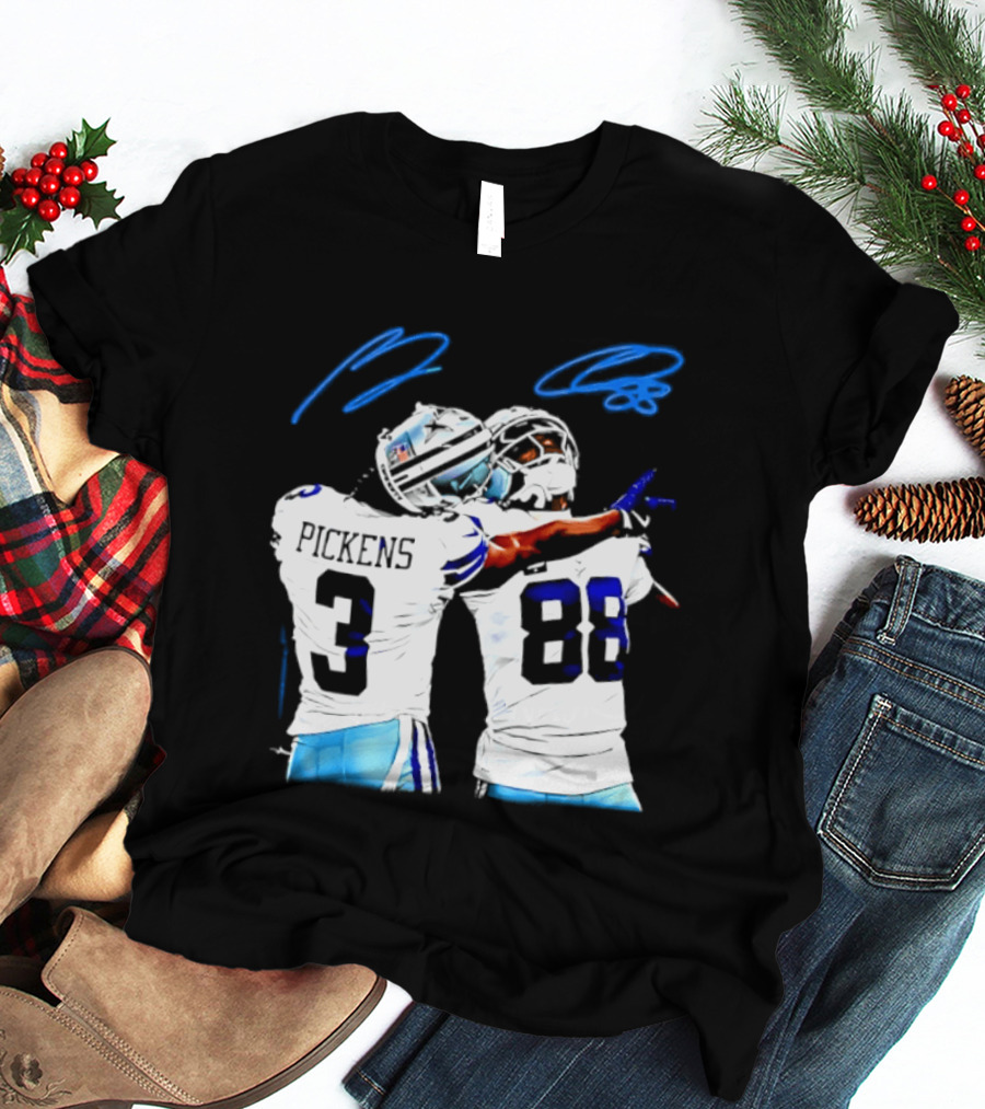 George Pickens CeeDee Lamb Dallas Cowboys Signatures T-Shirt