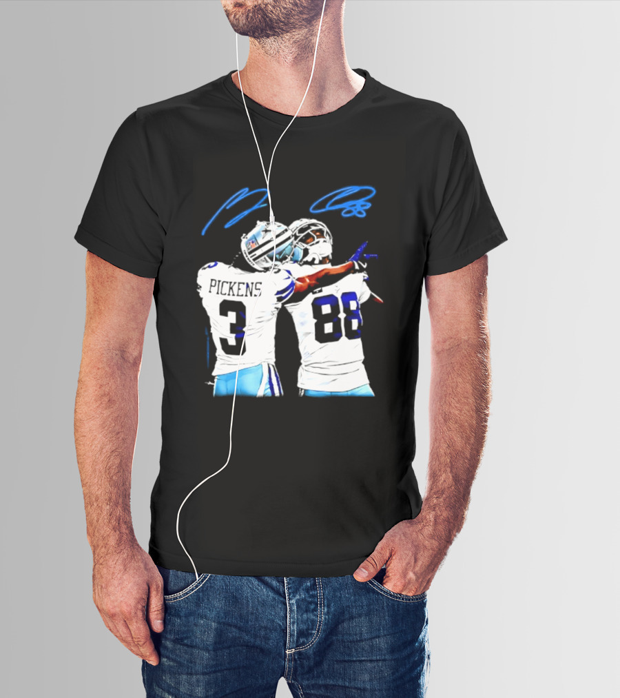 George Pickens CeeDee Lamb Dallas Cowboys Signatures T-Shirt