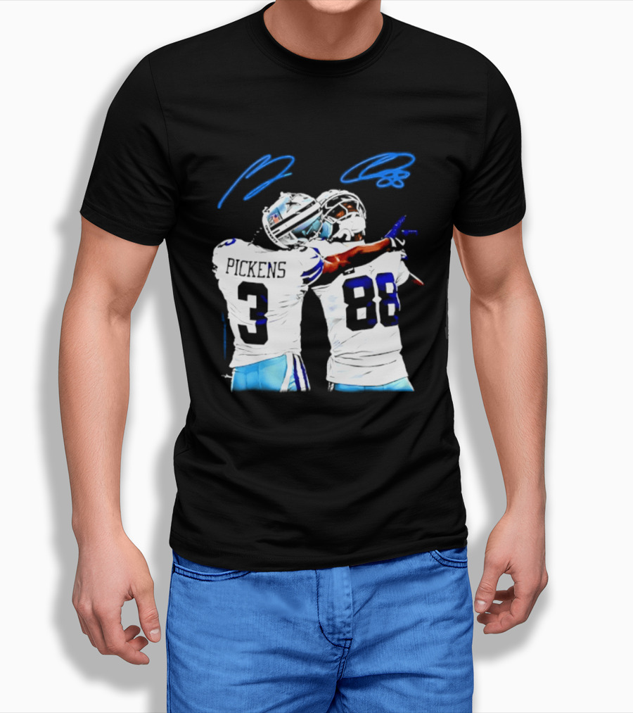George Pickens CeeDee Lamb Dallas Cowboys Signatures T-Shirt