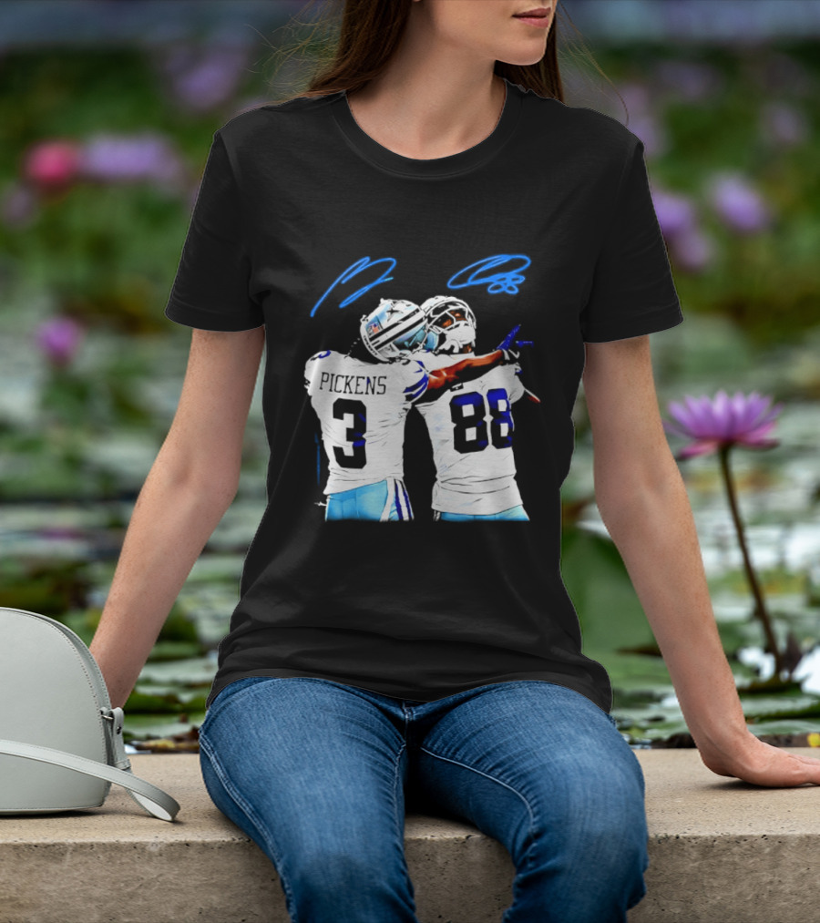 George Pickens CeeDee Lamb Dallas Cowboys Signatures T-Shirt