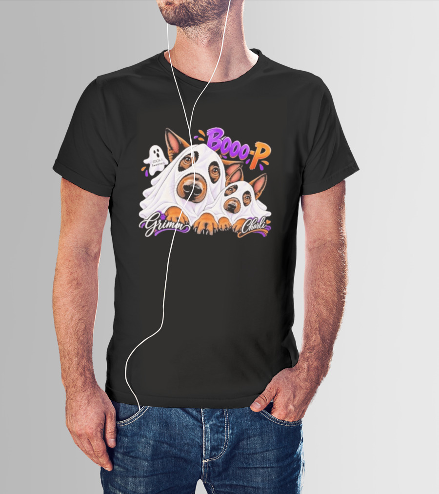 Grimm Charli Booo P SDCA 1 Awareness Comic Style Pooch Pals T-Shirt