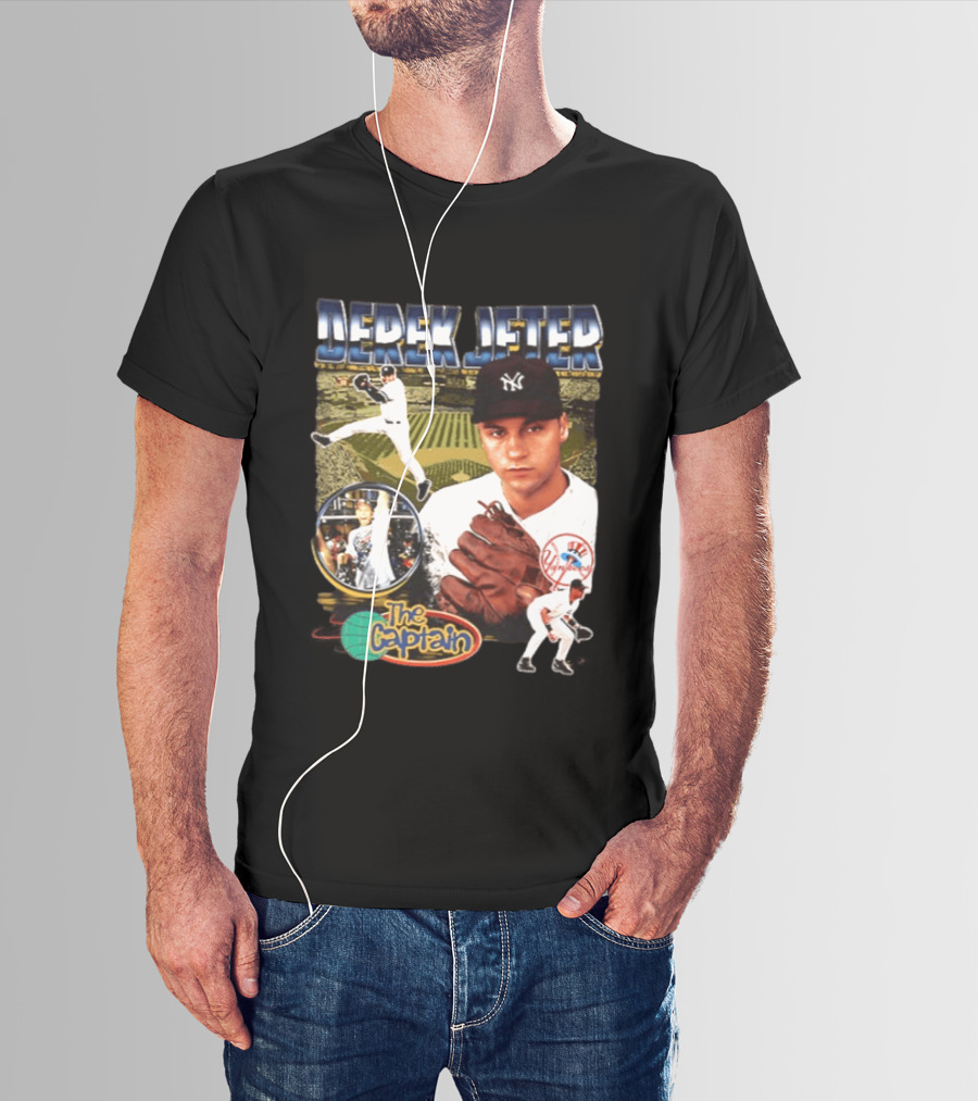 Derek Jeter New York Yankees The Captain MLB Player Tribute Two Sided T-Shirt