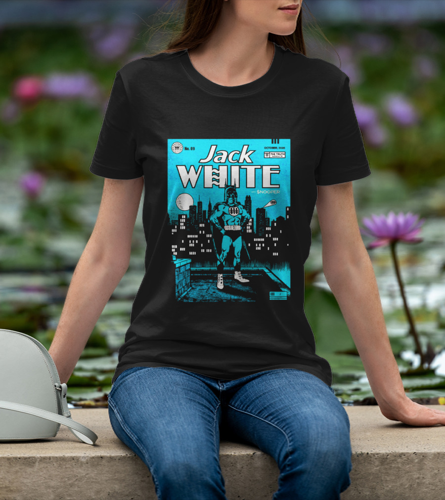 Jack White With Snooper Nashville TN 2026 Night 1 Live At The Truth October 9 Superhero Cityscape T-Shirt