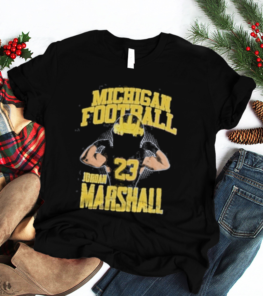 Jordan Marshall 23 Michigan Football Wolverines NIL Player T-Shirt