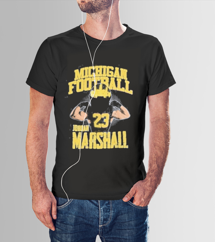 Jordan Marshall 23 Michigan Football Wolverines NIL Player T-Shirt