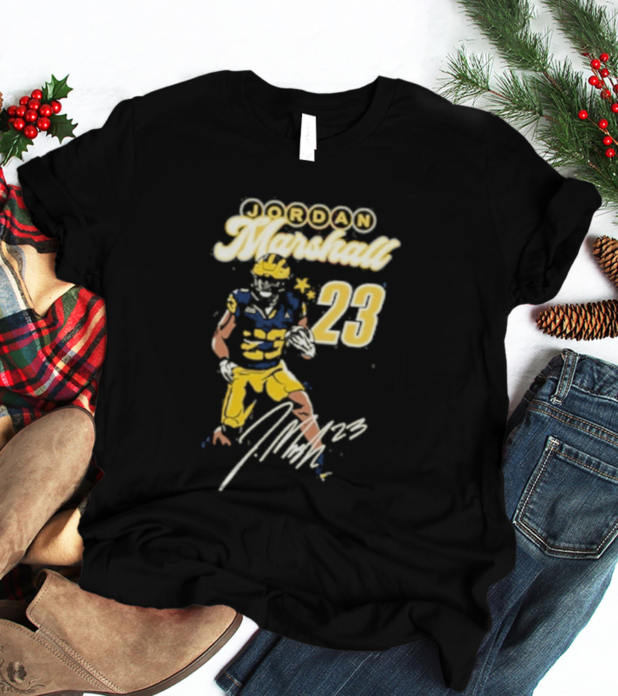 Jordan Marshall Michigan Wolverines 23 Player Signature T-Shirt