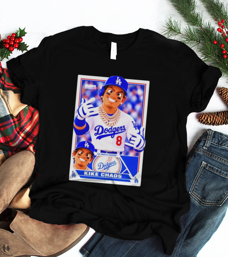 Kike Chaos Los Angeles Dodgers No 8 Block Legendz Baseball Card Dodgers LA T-Shirt