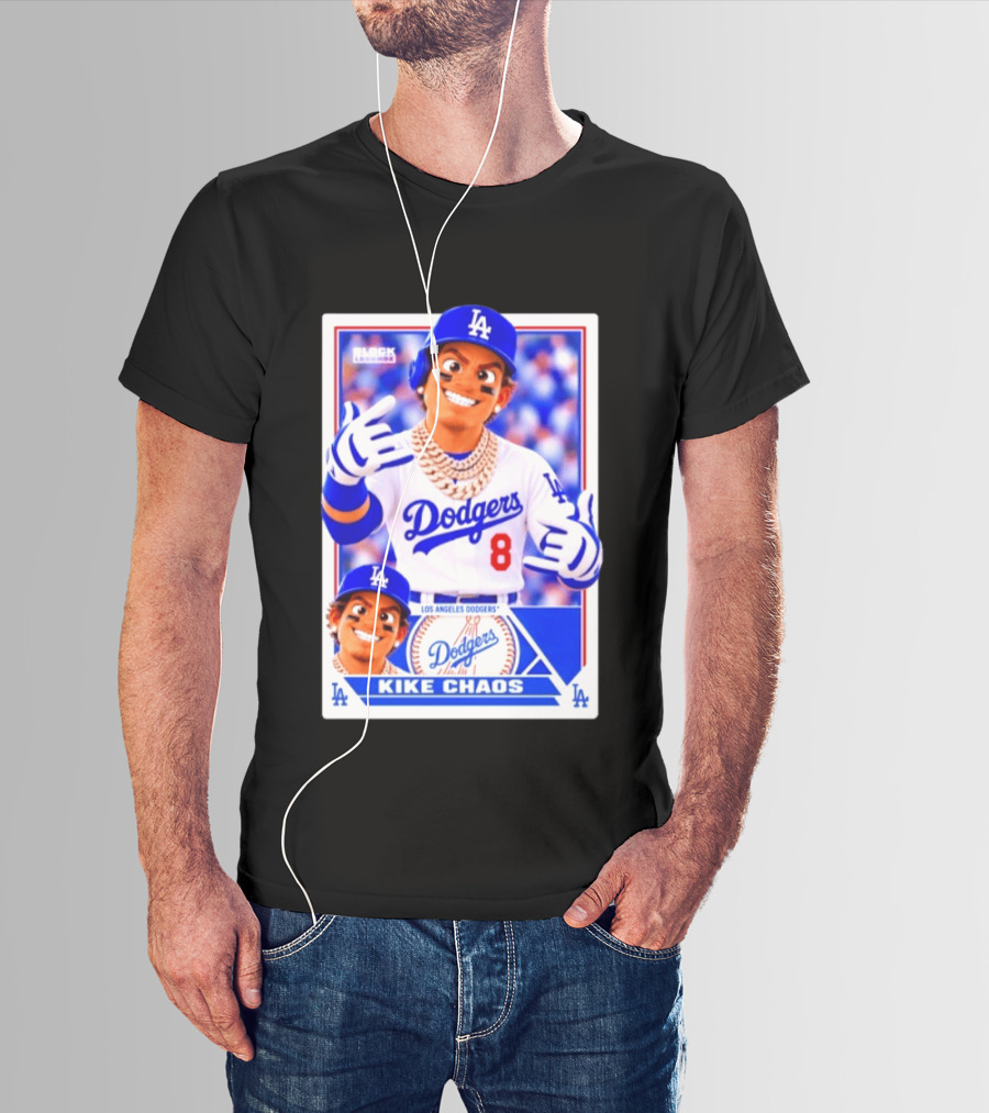 Kike Chaos Los Angeles Dodgers No 8 Block Legendz Baseball Card Dodgers LA T-Shirt