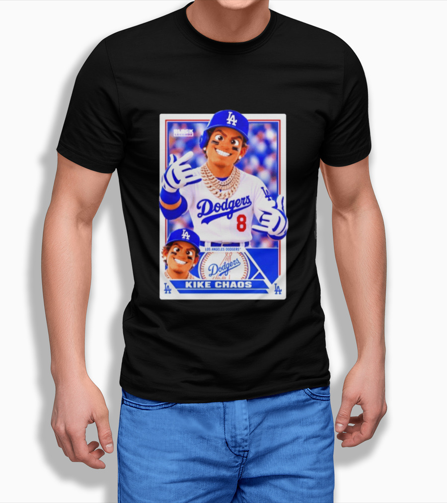 Kike Chaos Los Angeles Dodgers No 8 Block Legendz Baseball Card Dodgers LA T-Shirt