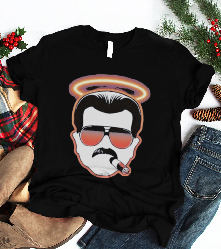 Mike Ditka Chicago Bears Cigar Halo Sunglasses T-Shirt