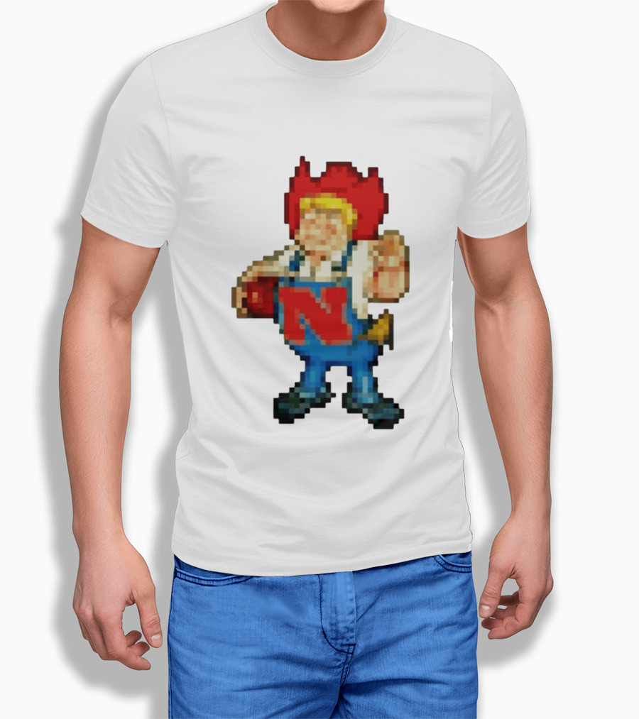 Herbie Husker Nebraska Cornhuskers Pixelated Character With Football T-Shirt
