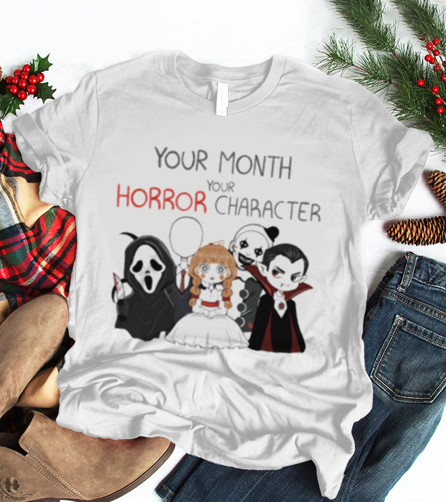 Your Month Your Horror Chibi Character Halloween 2026 T-Shirt
