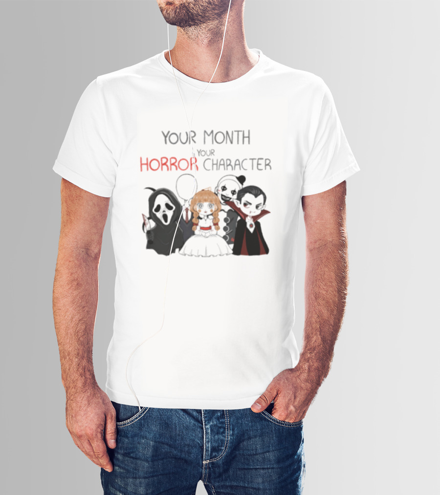 Your Month Your Horror Chibi Character Halloween 2026 T-Shirt