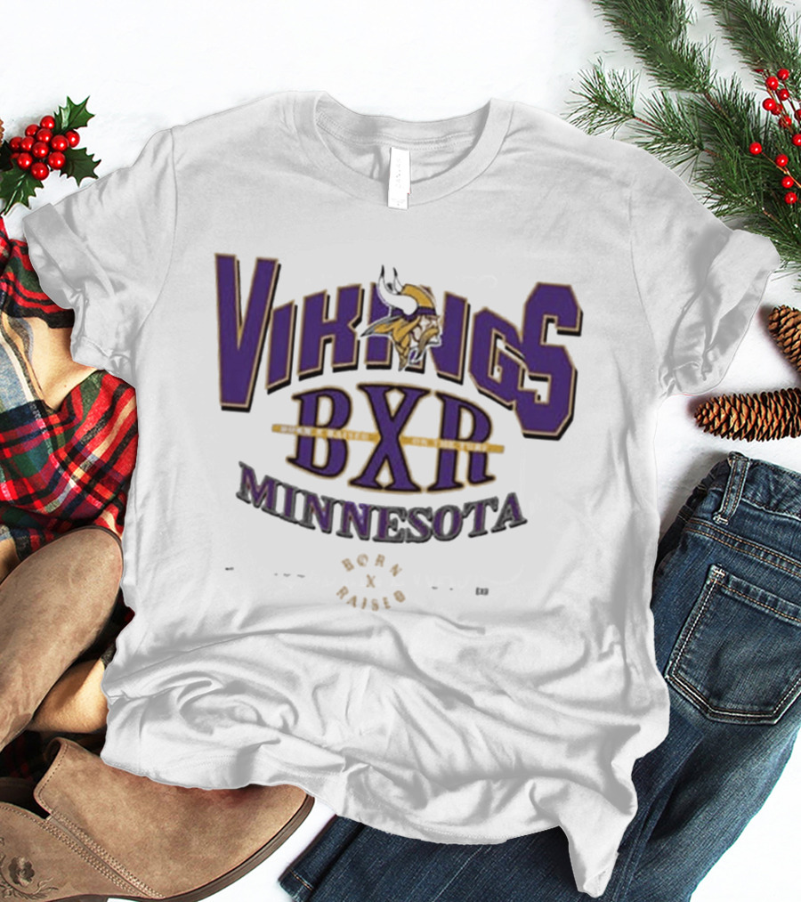 Minnesota Vikings BXR Born X Raised Football Sports T-Shirt