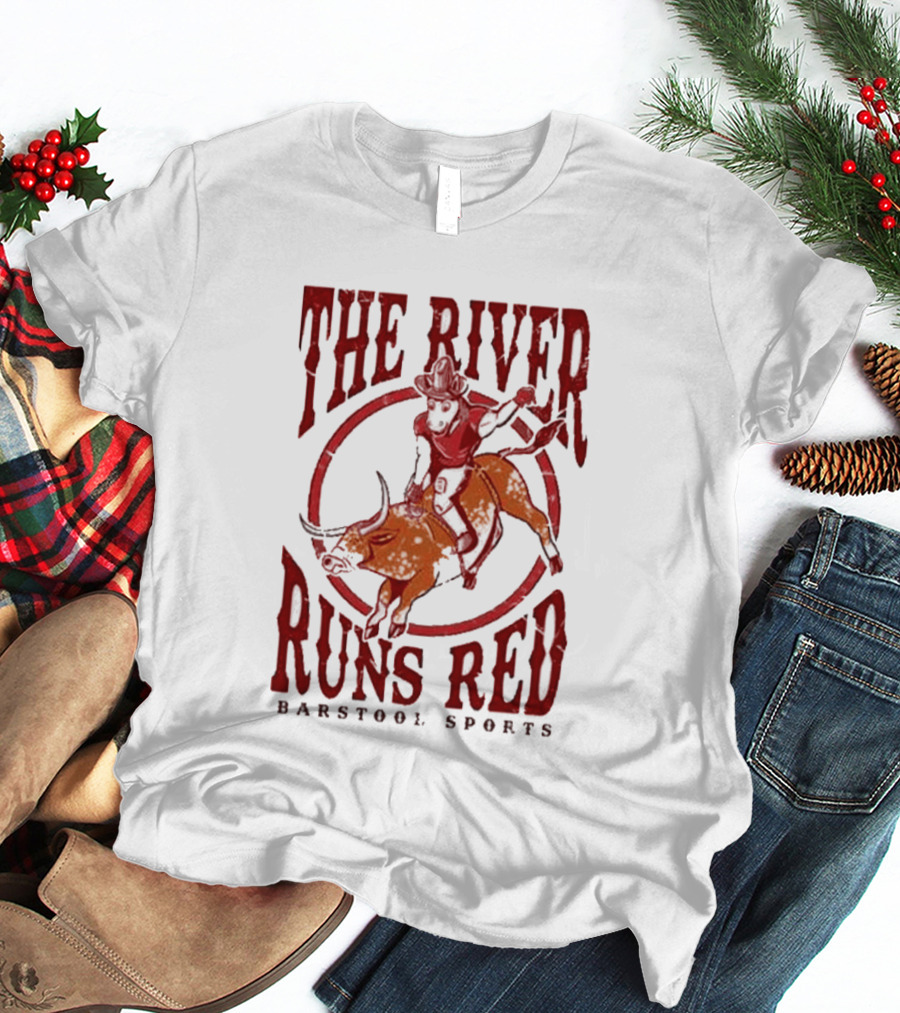 The River Runs Red Barstool Sports Oklahoma Sooners Beat Texas Longhorns 2026 T-Shirt