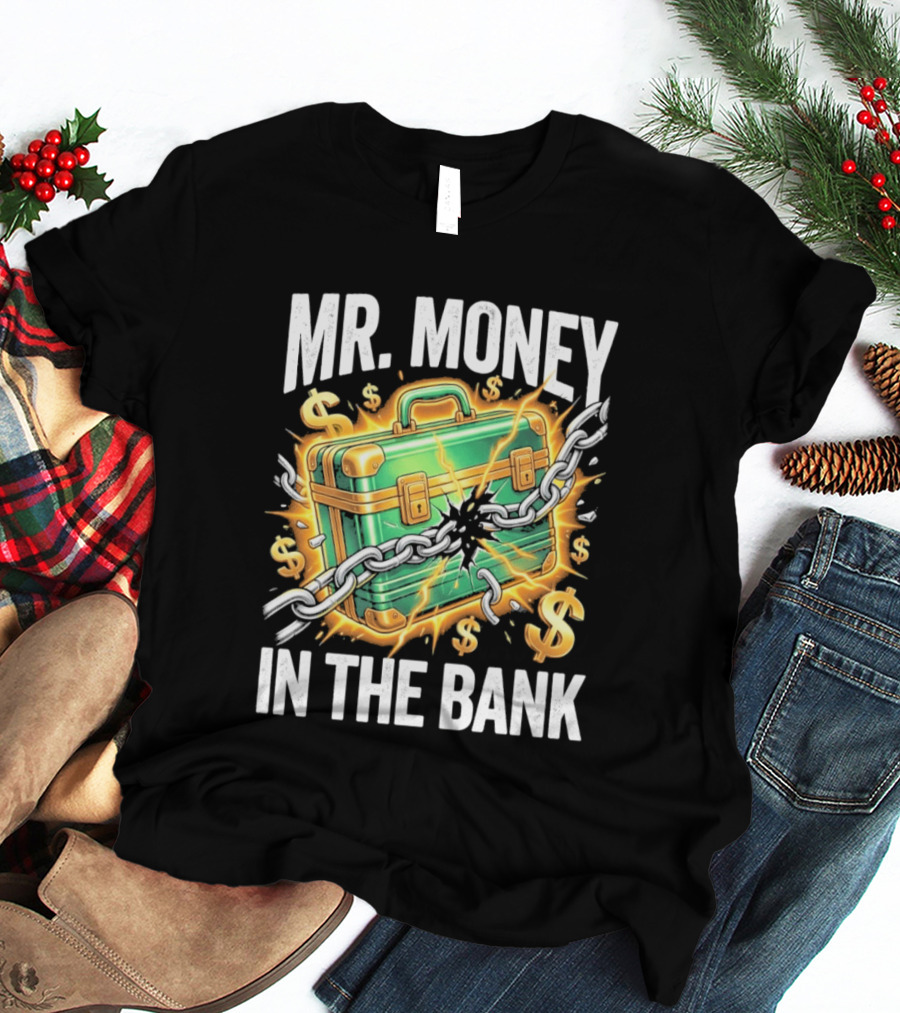 2026 Mr. Money In The Bank Winner Briefcase Chains And Dollar Signs Explosion T-Shirt