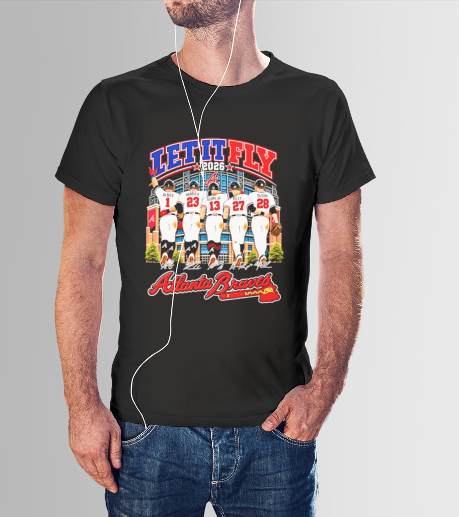 Atlanta Braves Let It Fly 2026 MLB Players Signatures T-Shirt