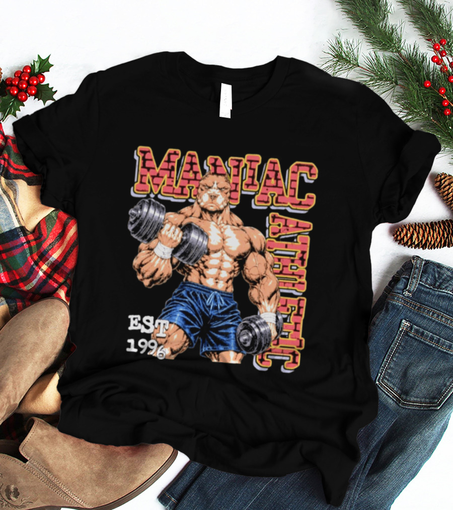 Pitbull Bodybuilder Maniac Athletic Est 1996 T-Shirt