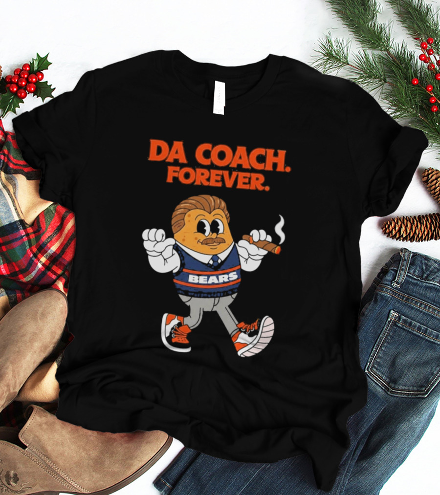 Bears Da Coach Forever Mike Ditka Cartoon Character Cigar T-Shirt