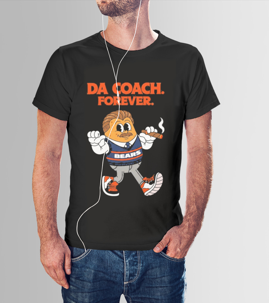 Bears Da Coach Forever Mike Ditka Cartoon Character Cigar T-Shirt