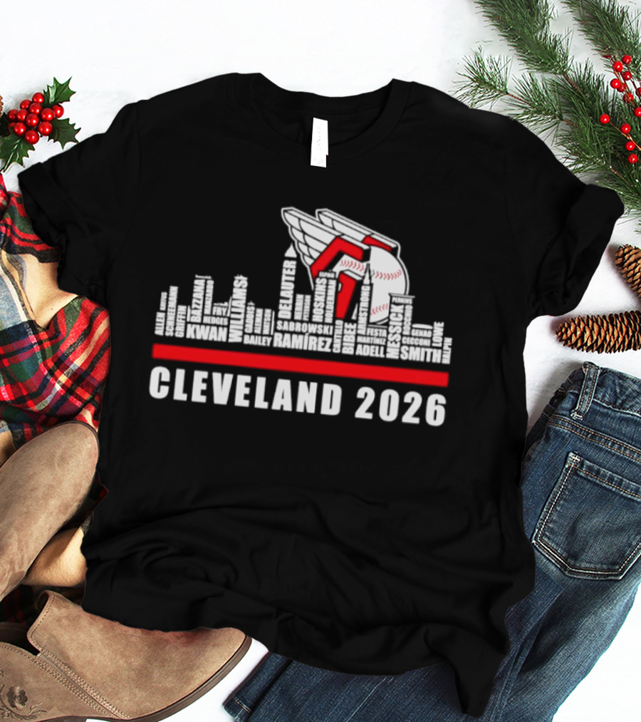 Cleveland Guardians 2026 Skyline Baseball T-Shirt