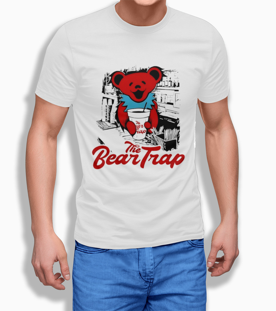The Bear Trap Grateful Dead Dancing Bear Vintage Barista Vibes T-Shirt