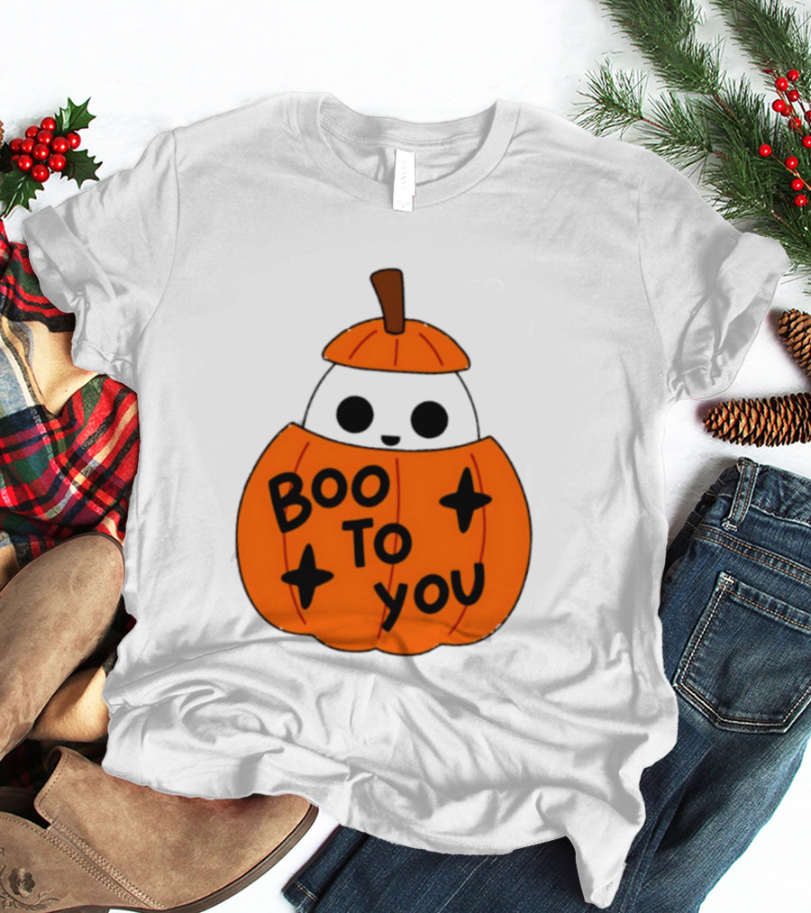 Boo To You 2026 Halloween Ghost In Pumpkin T-Shirt
