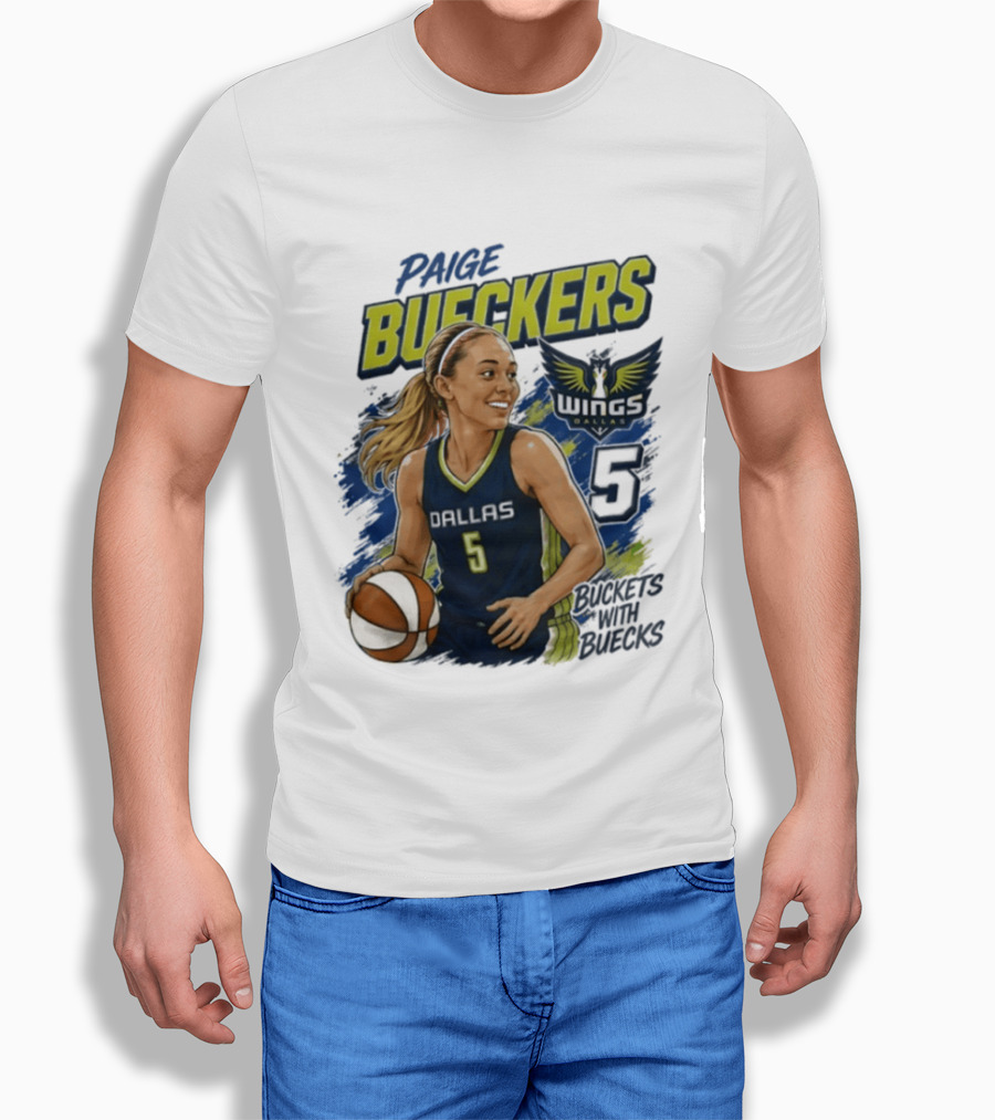 Paige Bueckers Dallas Wings 5 Buckets With Buecks WNBA Basketball T-Shirt