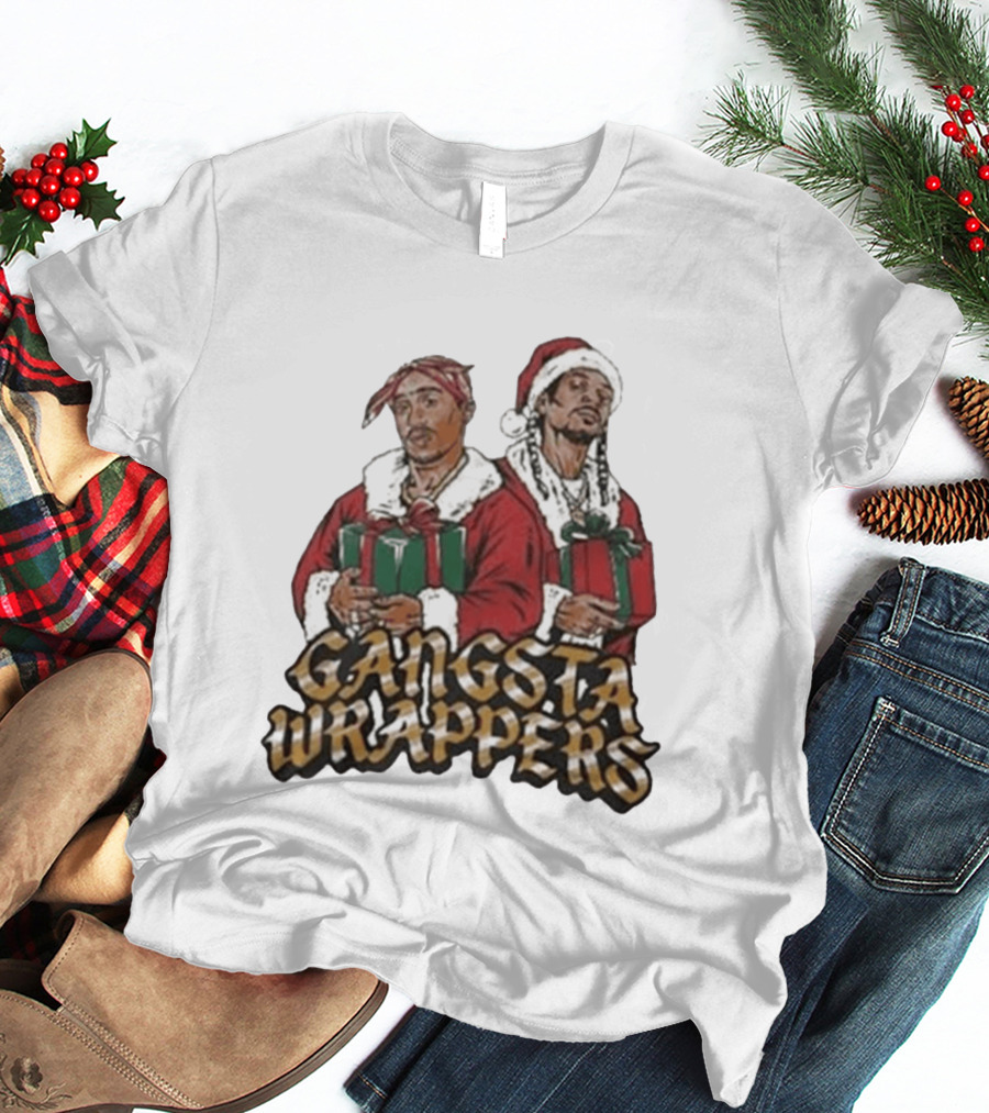 Gangsta Wrappers Christmas Hip Hop Santa T-Shirt