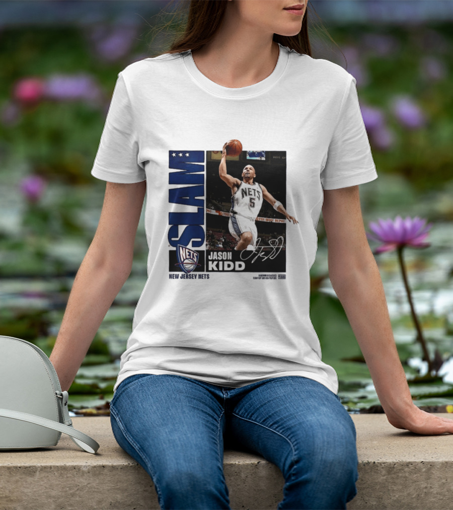 Jason Kidd SLAM New Jersey Nets Five Time First Team All NBA T-Shirt