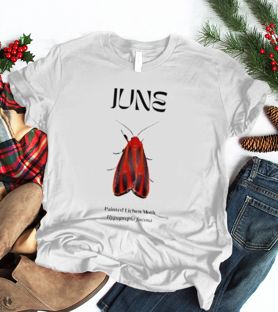 June Hypoprepia Fucosa Painted Lichen Moth T-Shirt