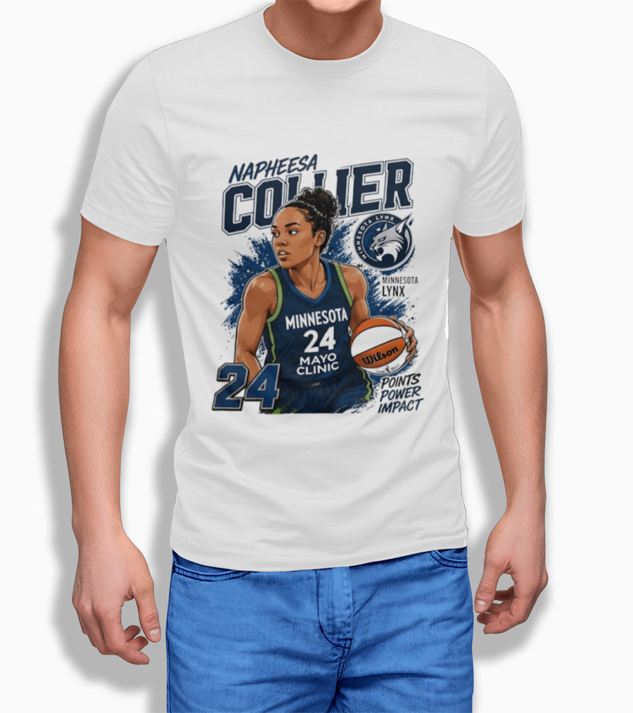 Napheesa Collier Minnesota Lynx WNBA 2026 Points Per Impact 24 T-Shirt