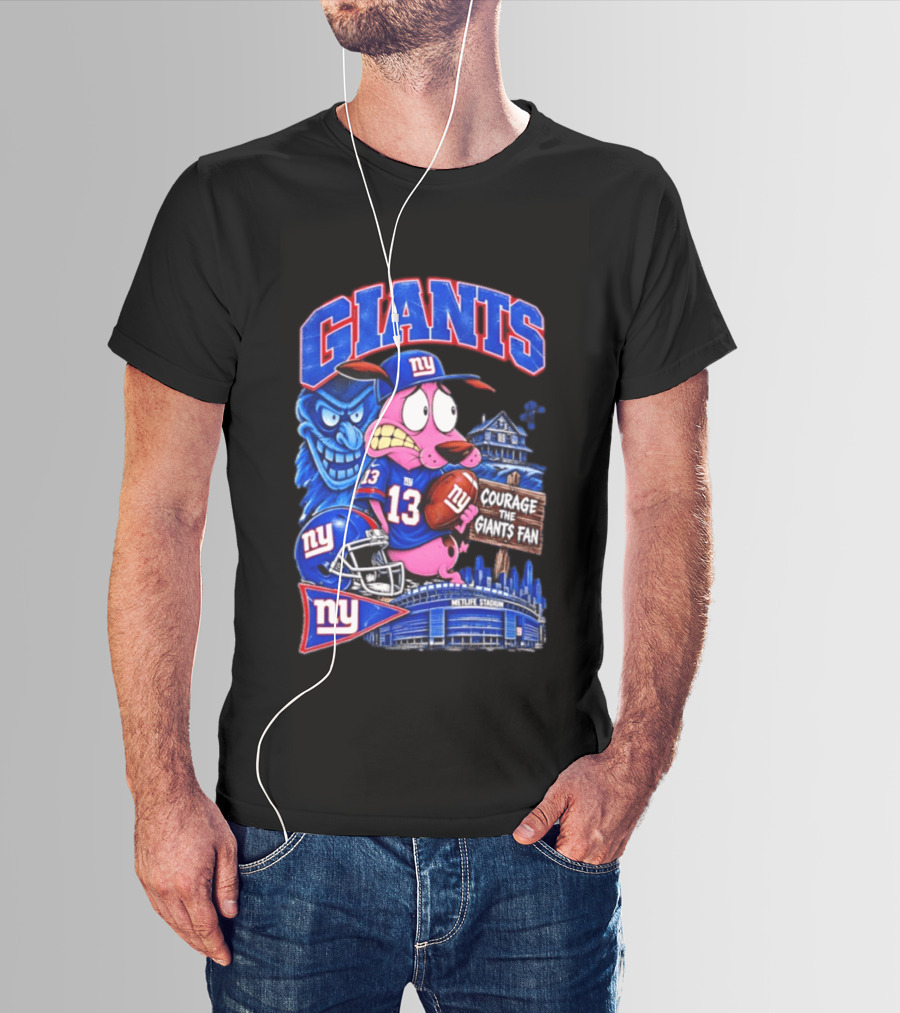 Courage The Cowardly Dog NY Giants Fan 13 Metlife Stadium T-Shirt