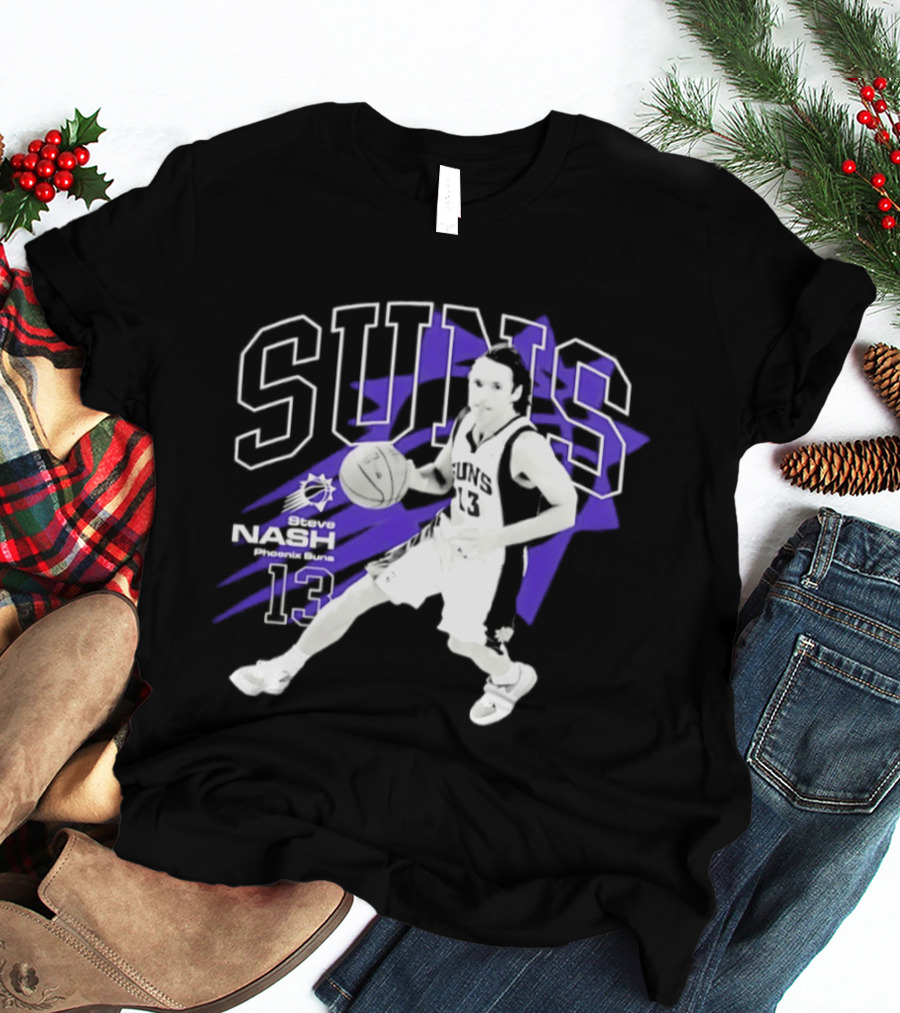Phoenix Suns Steve Nash Number 13 Hardwood Classic Basketball Player T-Shirt